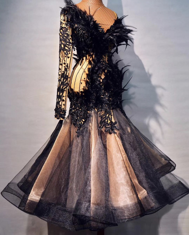Standard Dance Black feather costume